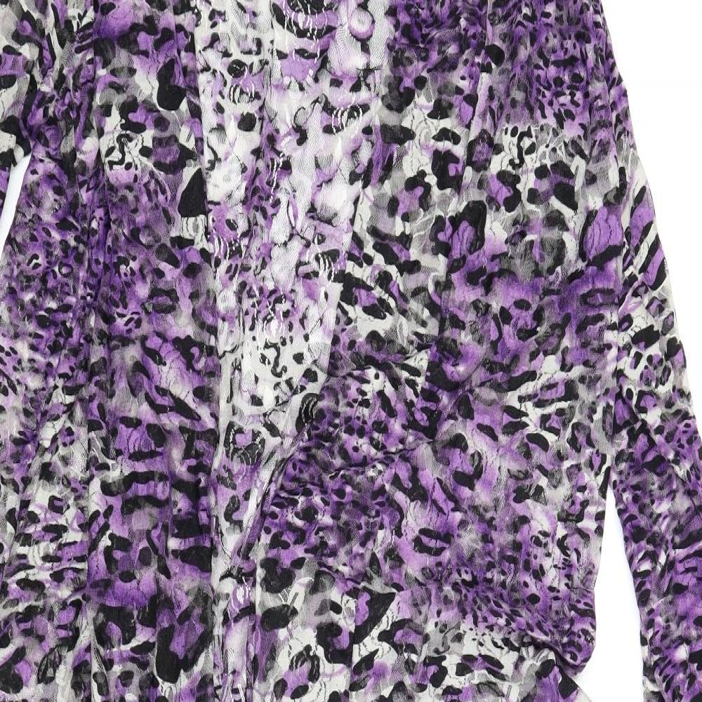 Womens UK Size M Preworn Purple Kimono Blouse