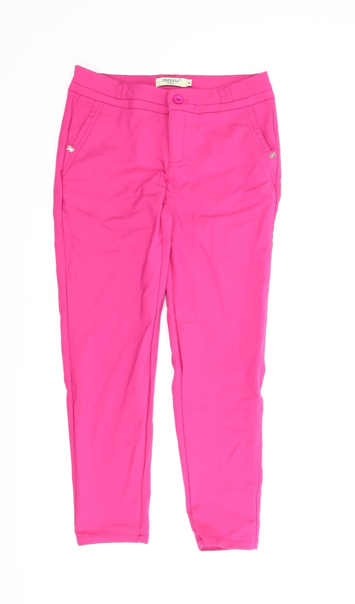 Womens UK Size M Freesia Regular Fit Chino Pink Trousers