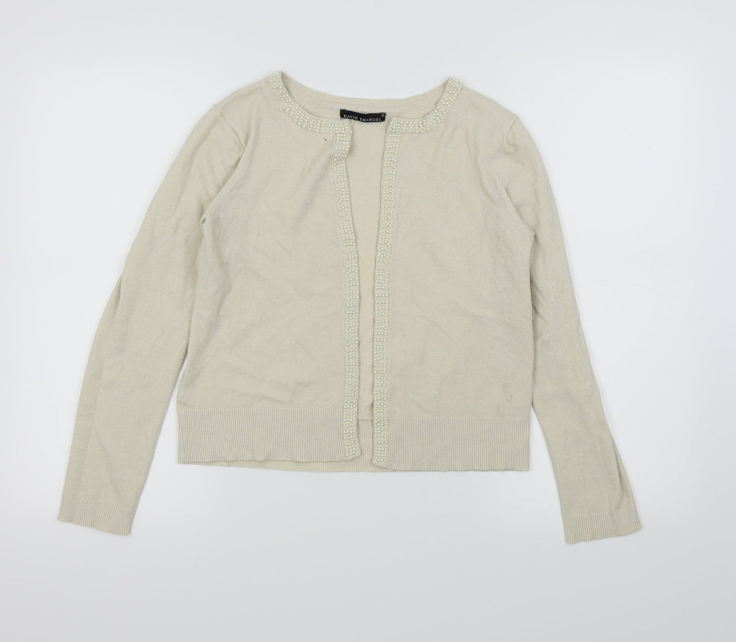 David Emanuel Womens Beige   Cardigan Jumper Size XS