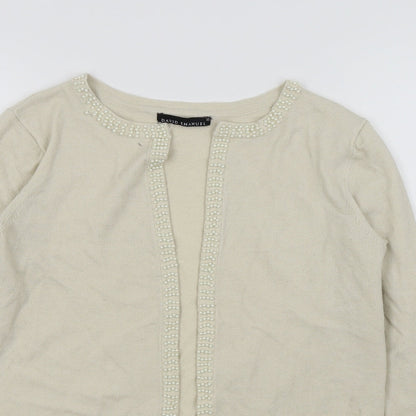 David Emanuel Womens Beige   Cardigan Jumper Size XS
