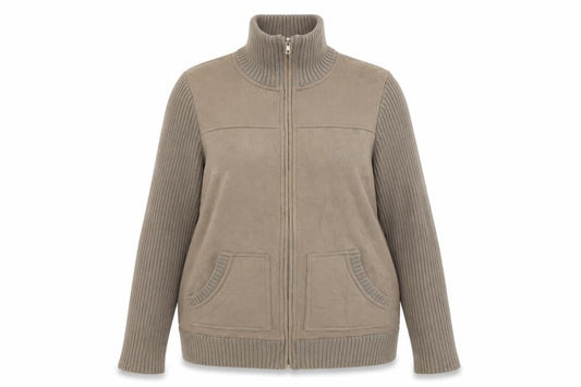 Maine Womens Beige   Full Zip Jumper Size 16