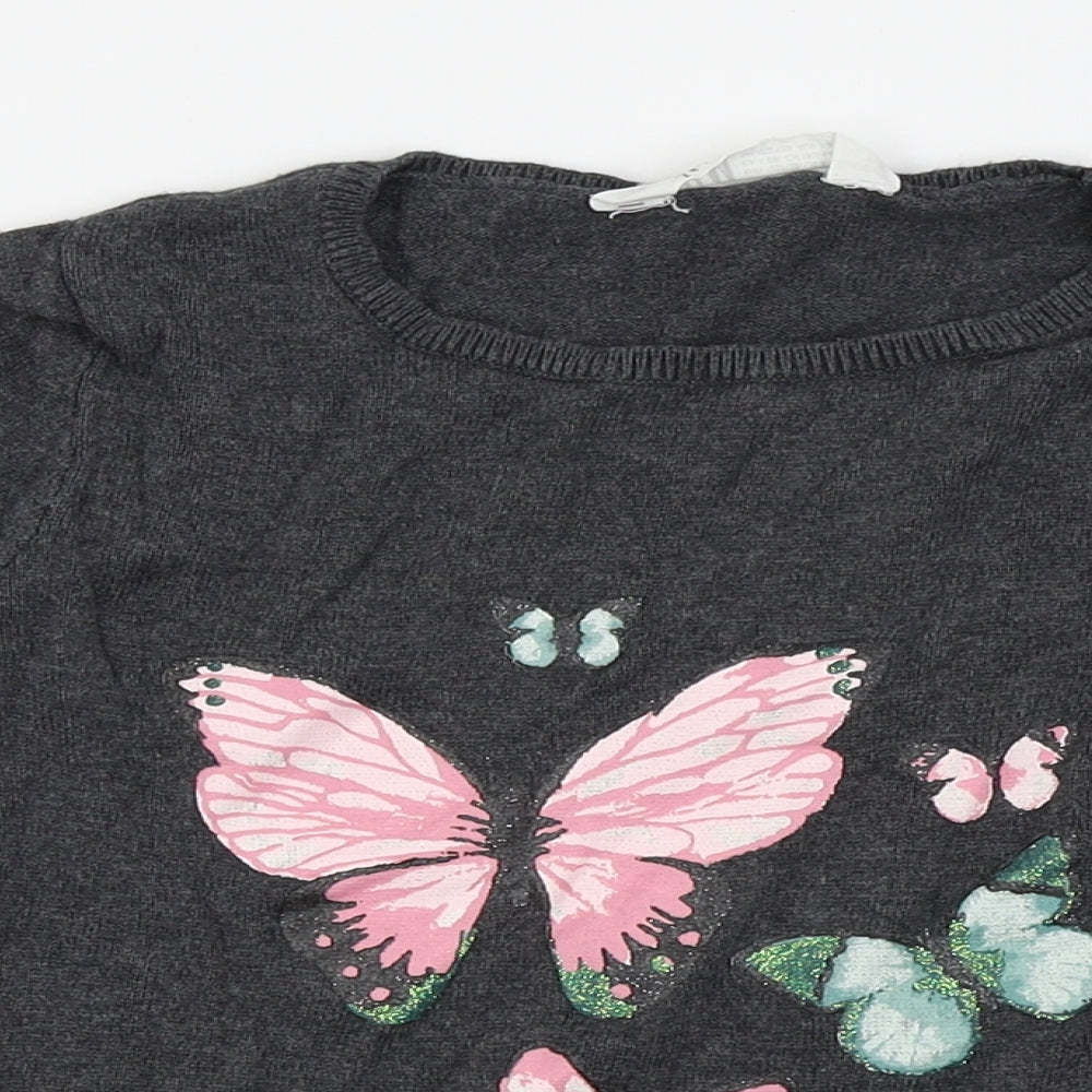 H&M Girls Green   Pullover Jumper Size 6-7 Years