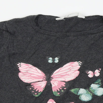 H&M Girls Green   Pullover Jumper Size 6-7 Years