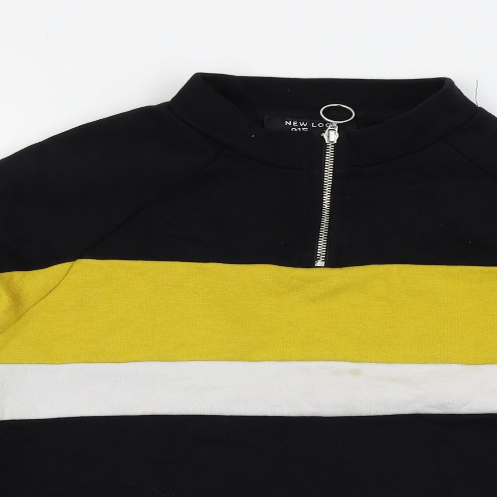 New Look Girls Black Striped  Pullover Jumper Size 12-13 Years