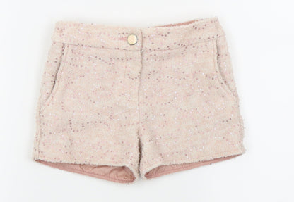 F&F Girls Pink   Hot Pants Shorts Size 5-6 Years