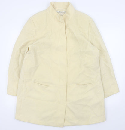 M&S Womens White   Overcoat Coat Size 14