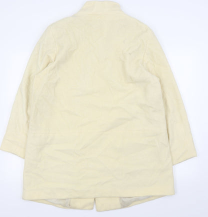 M&S Womens White   Overcoat Coat Size 14
