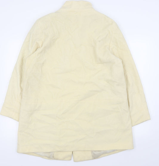 M&S Womens White   Overcoat Coat Size 14