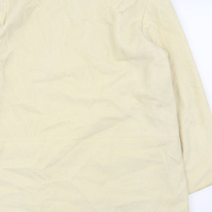 M&S Womens White   Overcoat Coat Size 14