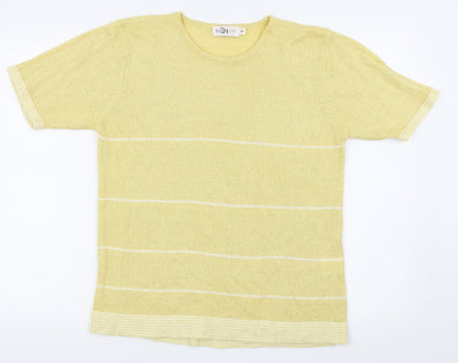 bonmarche Womens Yellow Striped  Basic T-Shirt Size M