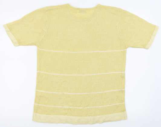 bonmarche Womens Yellow Striped  Basic T-Shirt Size M
