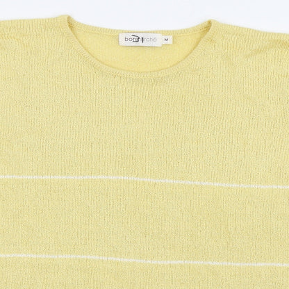 bonmarche Womens Yellow Striped  Basic T-Shirt Size M