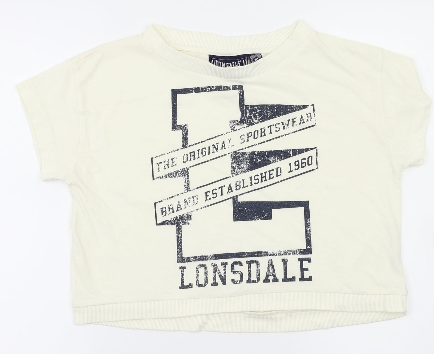 Lonsdale Womens Ivory   Basic T-Shirt Size 10