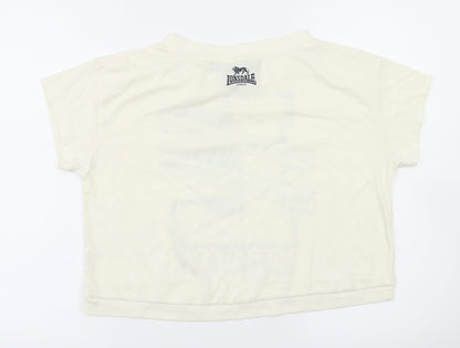 Lonsdale Womens Ivory   Basic T-Shirt Size 10