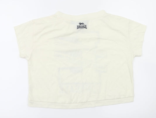 Lonsdale Womens Ivory   Basic T-Shirt Size 10