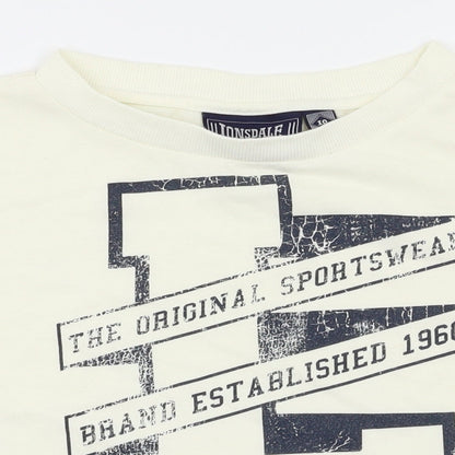 Lonsdale Womens Ivory   Basic T-Shirt Size 10