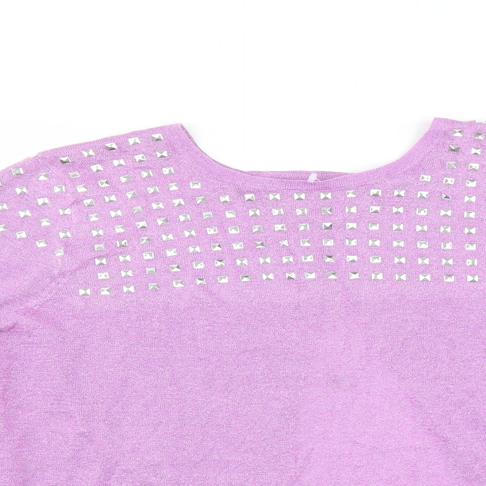 Be Beau Womens Purple   Pullover Jumper Size 18  - open back