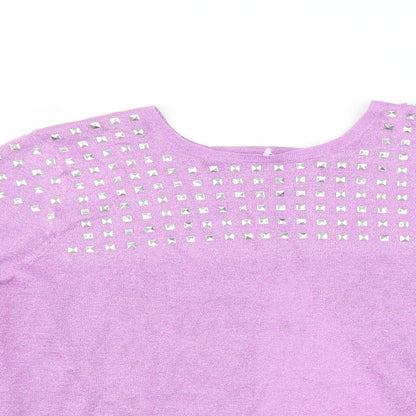 Be Beau Womens Purple   Pullover Jumper Size 18  - open back