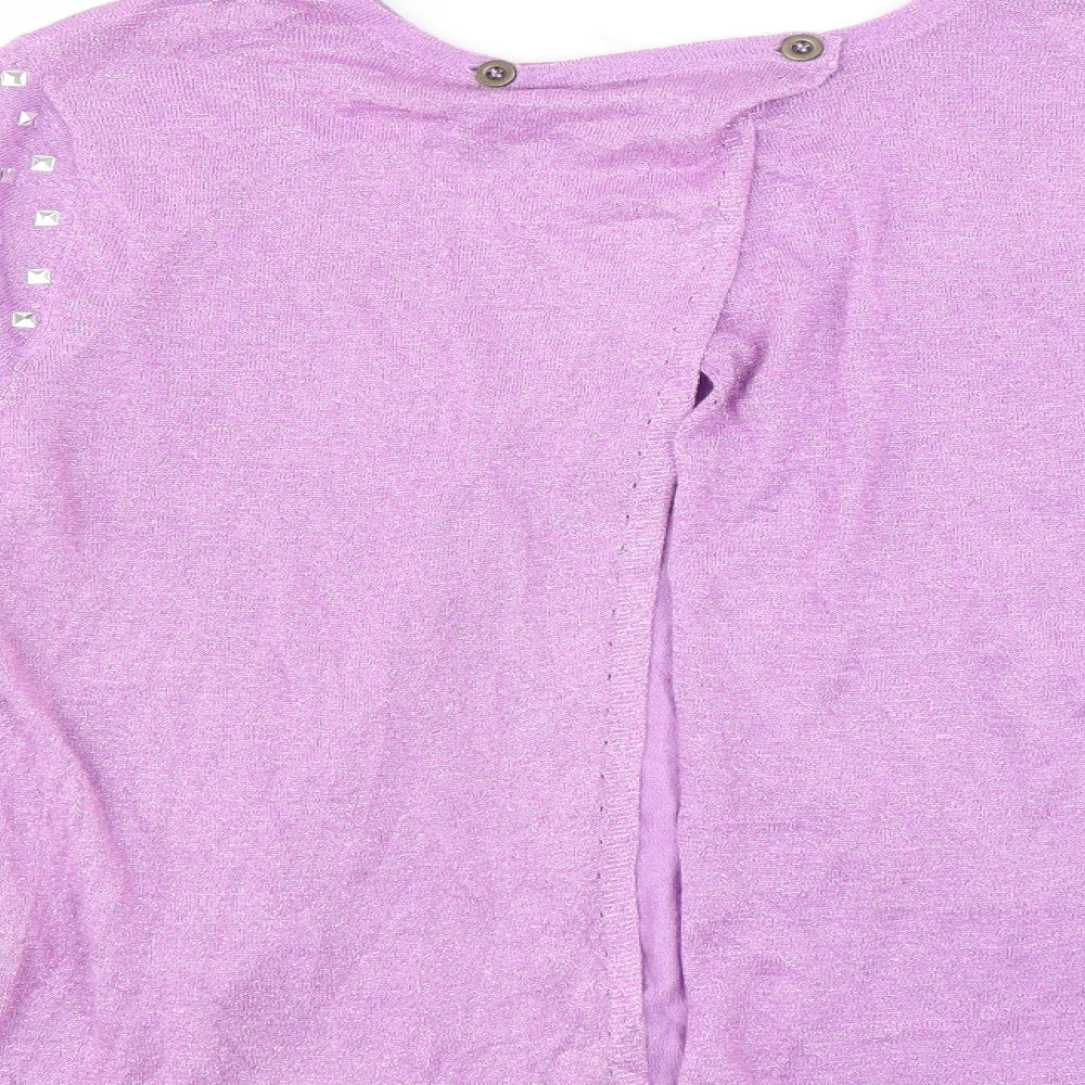 Be Beau Womens Purple   Pullover Jumper Size 18  - open back
