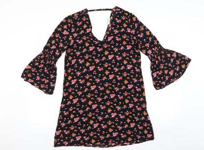 Noisy may Womens Black Floral  Shift  Size S