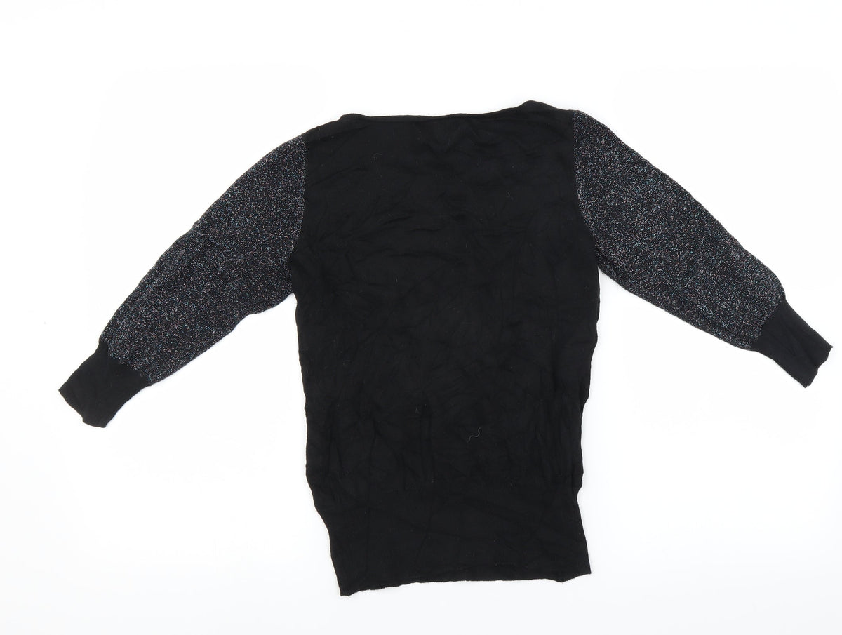 Next Womens Black   Pullover Jumper Size 8  - glittery