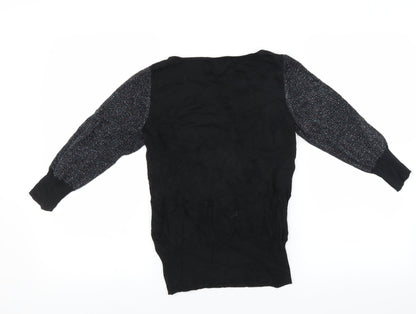 Next Womens Black   Pullover Jumper Size 8  - glittery