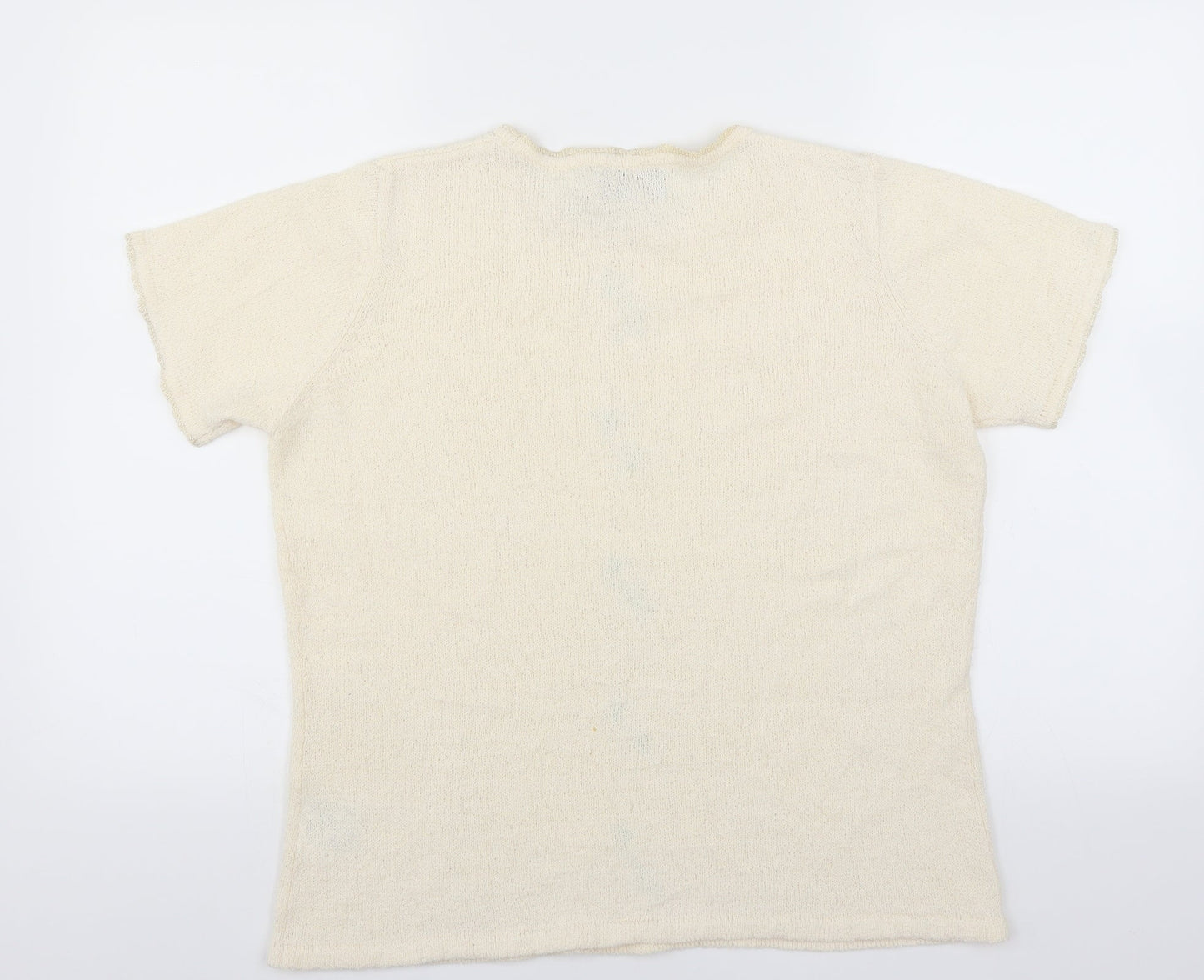 EWM Womens Ivory   Pullover Jumper Size M  - Floral embroidery