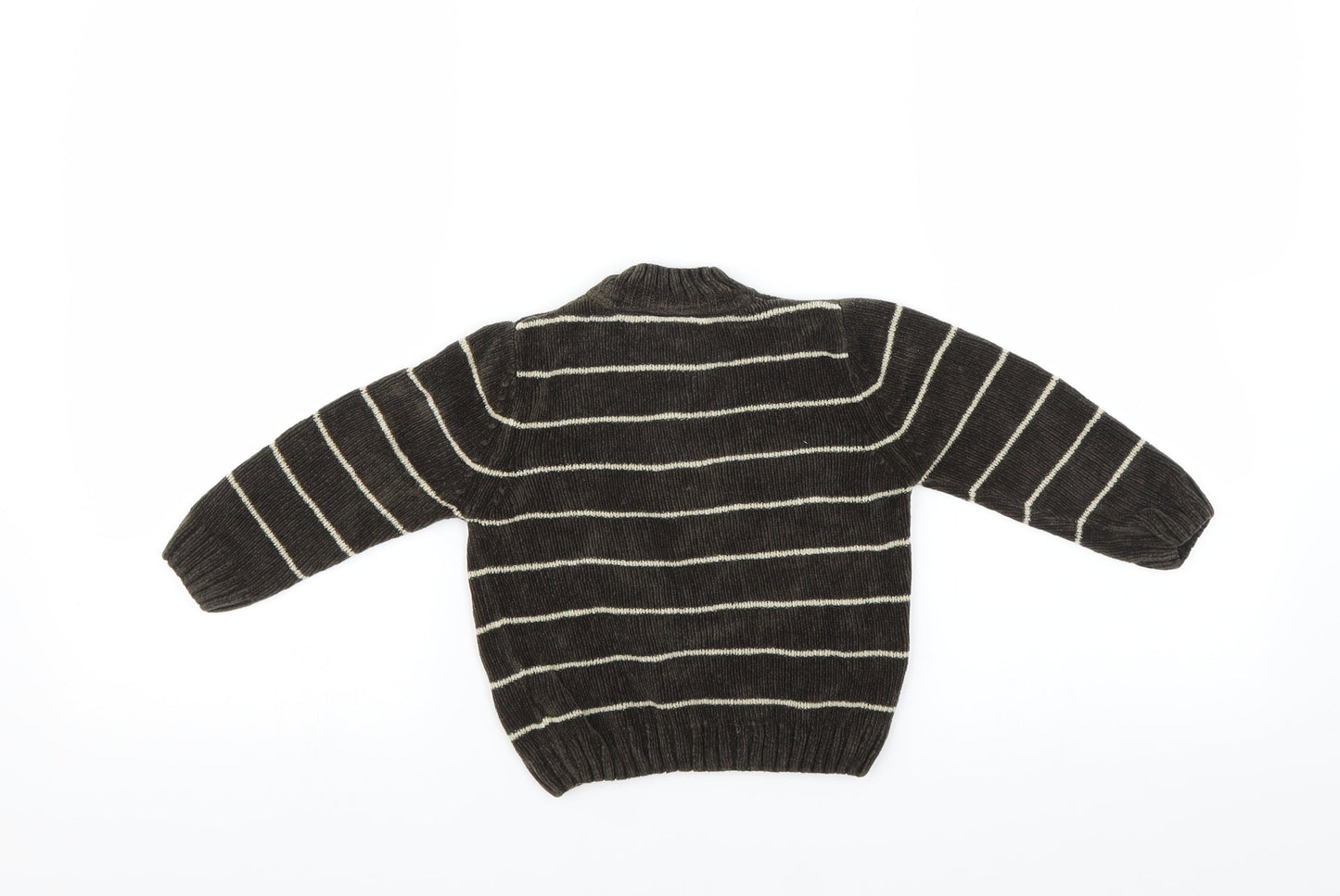 Mothercare Boys Brown Striped  Pullover Jumper Size 2-3 Years