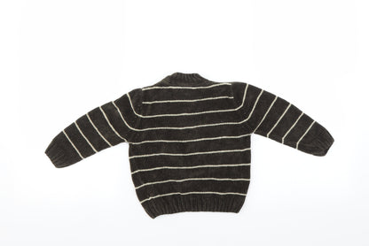 Mothercare Boys Brown Striped  Pullover Jumper Size 2-3 Years