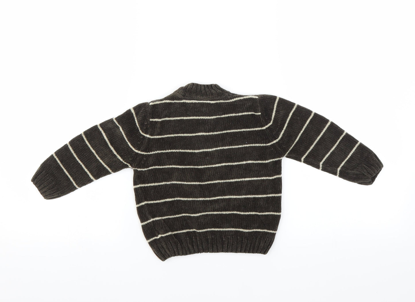 Mothercare Boys Brown Striped  Pullover Jumper Size 2-3 Years