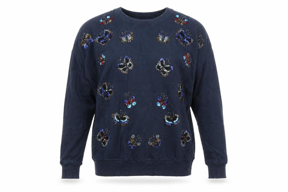 Womens UK Size S Pull&Bear Blue Pullover Sweatshirt