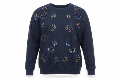 Womens UK Size S Pull&Bear Blue Pullover Sweatshirt