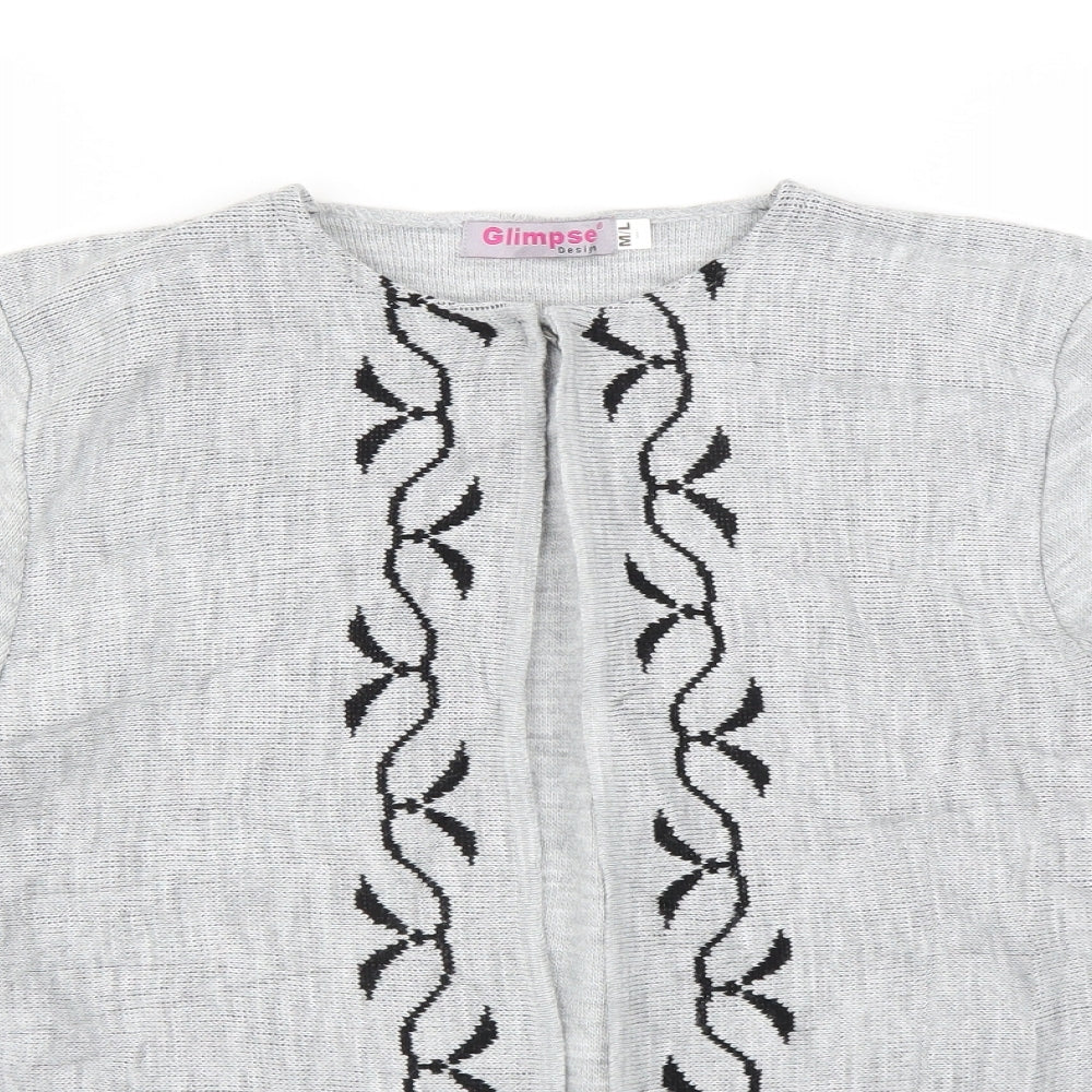 Glimpse Womens Grey   Cardigan Jumper Size M  - floral detail