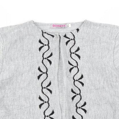 Glimpse Womens Grey   Cardigan Jumper Size M  - floral detail