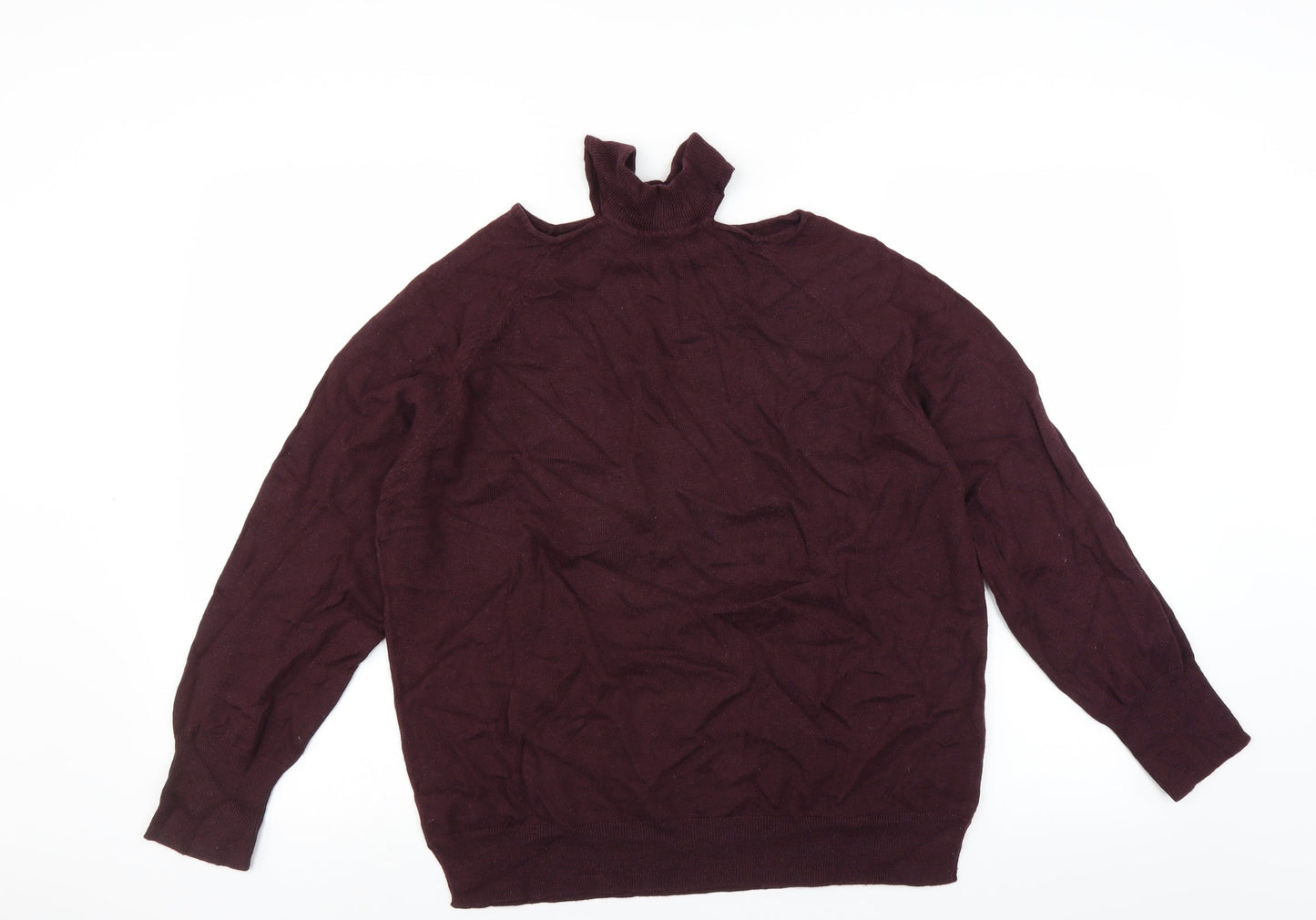 F&F Womens Purple   Pullover Jumper Size 14  - cold shoudler