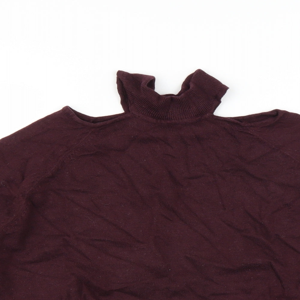 F&F Womens Purple   Pullover Jumper Size 14  - cold shoudler