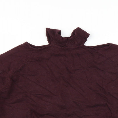 F&F Womens Purple   Pullover Jumper Size 14  - cold shoudler