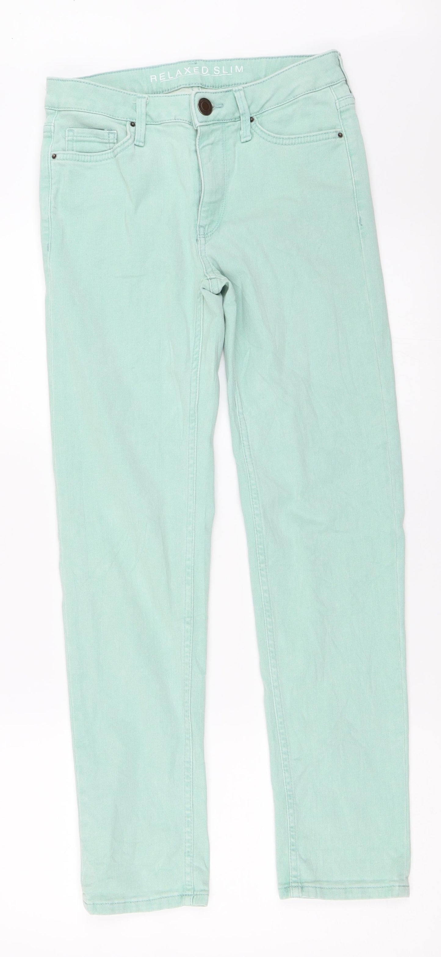 Womens UK Size 8 Marks and Spencer Regular Fit Skinny Green Jeans
