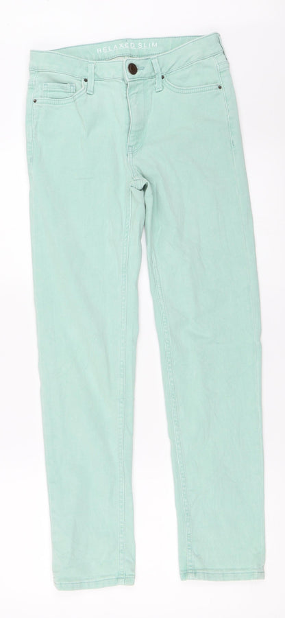 Womens UK Size 8 Marks and Spencer Regular Fit Skinny Green Jeans