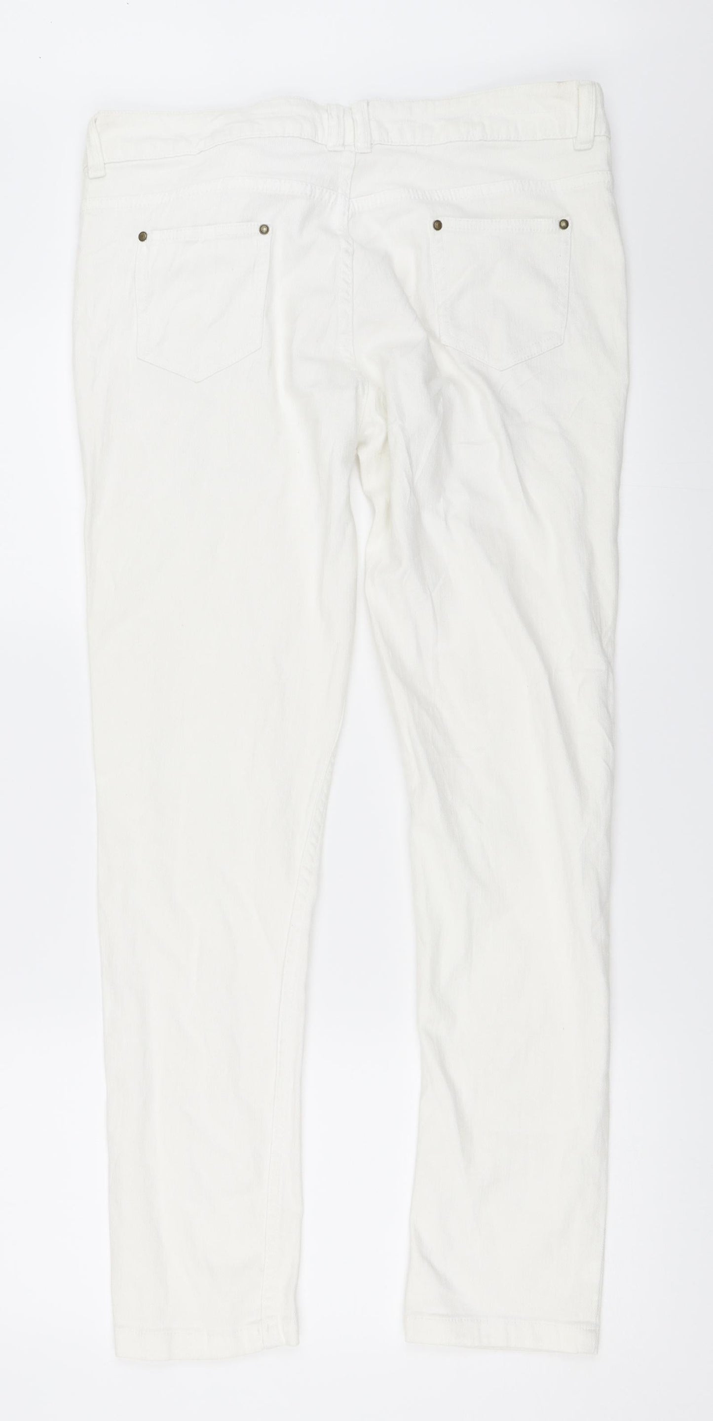 Matalan Womens White  Denim Straight Jeans Size 14 L30 in