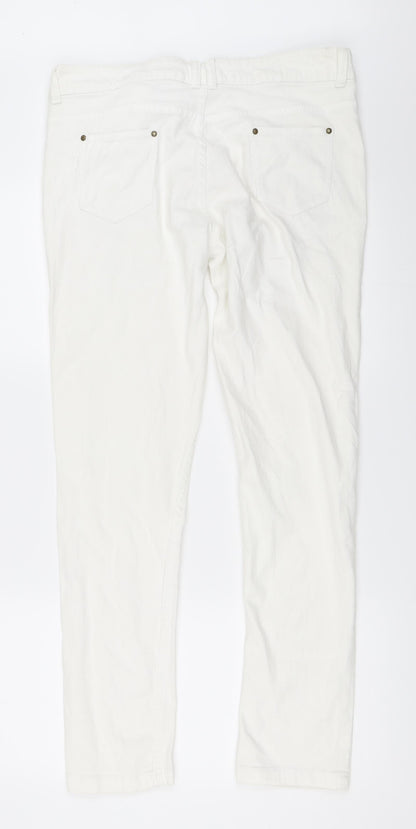Matalan Womens White  Denim Straight Jeans Size 14 L30 in