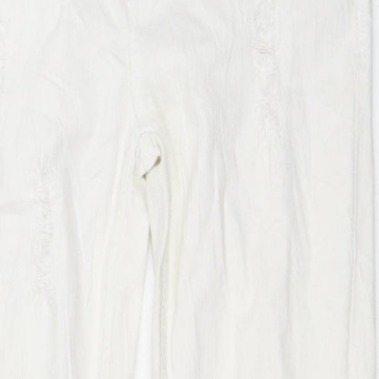 Matalan Womens White  Denim Straight Jeans Size 14 L30 in