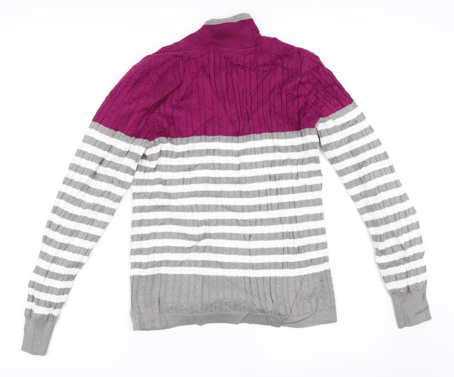 Daily Sports Womens Grey Striped  Pullover Jumper Size S