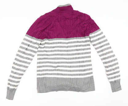 Daily Sports Womens Grey Striped  Pullover Jumper Size S