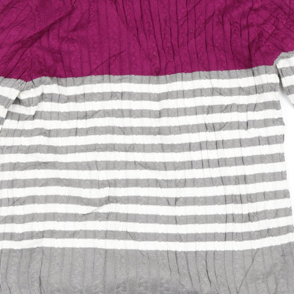 Daily Sports Womens Grey Striped  Pullover Jumper Size S