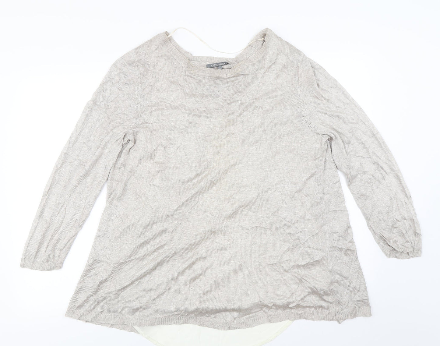 RETRO ology Womens Beige   Pullover Jumper Size XL