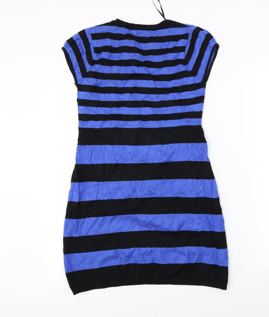 Matalan Womens Blue Striped  A-Line  Size 10