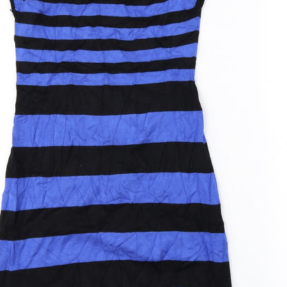 Matalan Womens Blue Striped  A-Line  Size 10