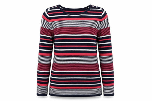 love knitwear  Womens Red Striped  Pullover Jumper Size 10
