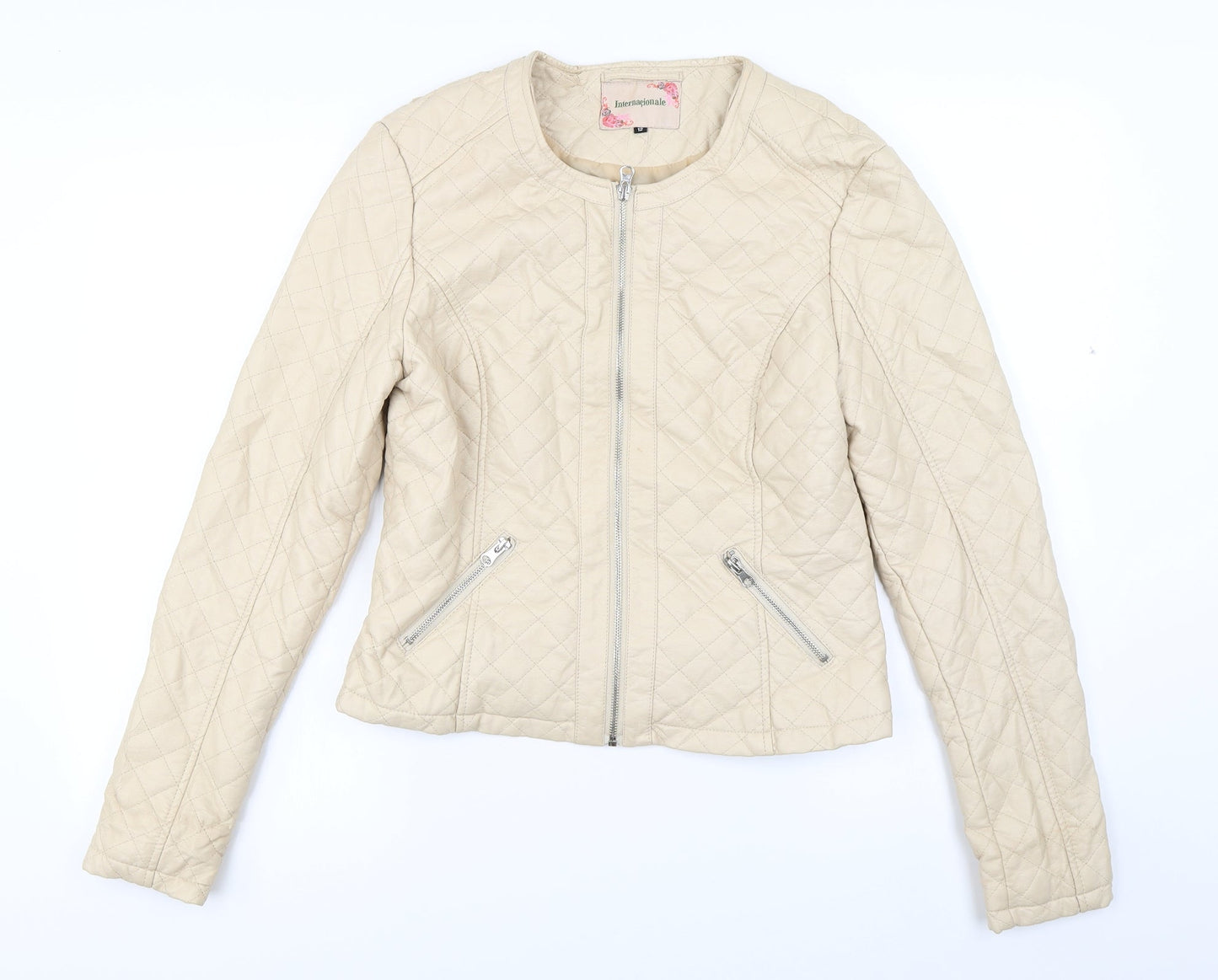 Internationale  Womens Beige   Jacket Coat Size 12